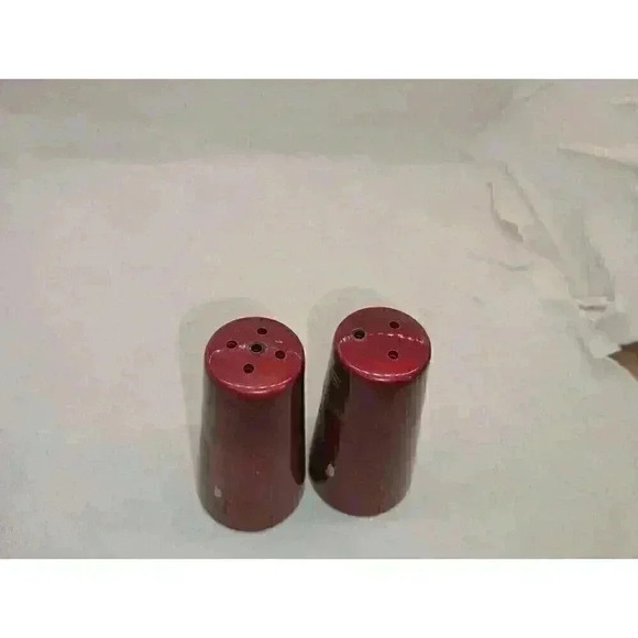 VINTAGE SALT & PEPPER SHAKER SET CHICAGO JOHN HANCOCK CENTER JAPAN BURGUNDY GOLD - Picture 6 of 9